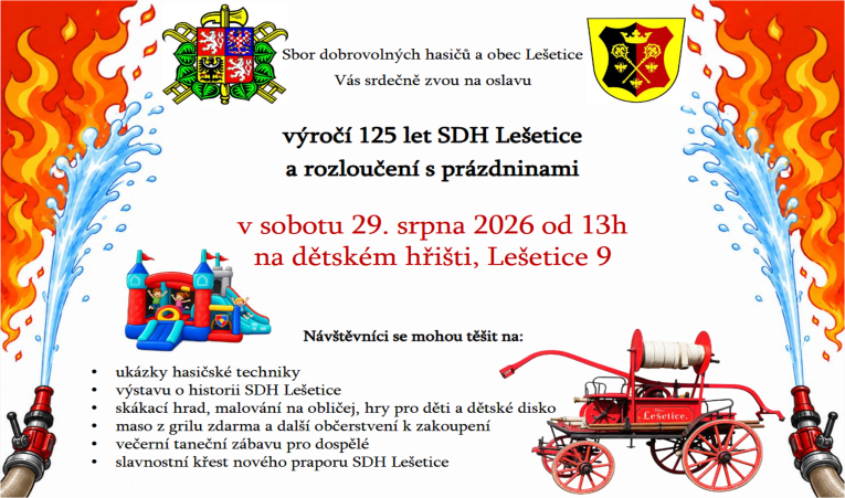 rozlouceni s&nbsp;prazdninami a&nbsp;vyroci SDH Lesetice